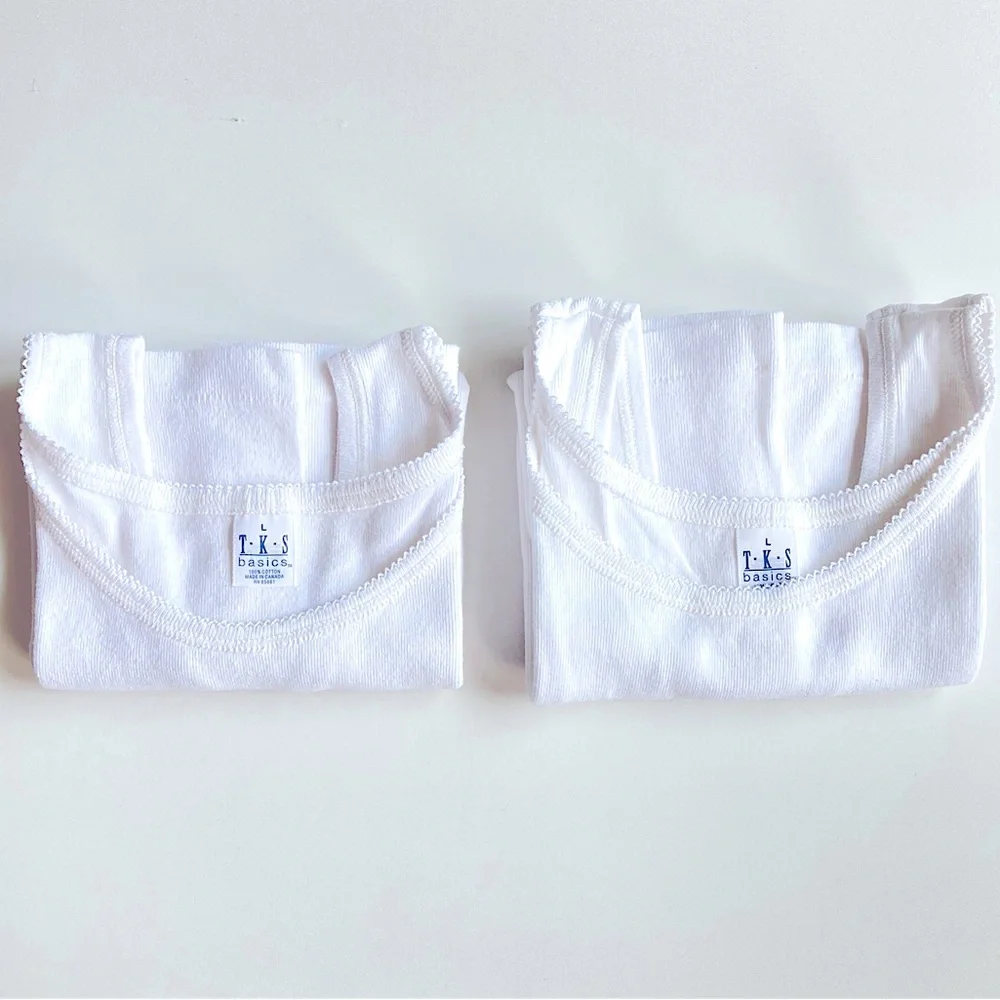 Women’s Set of 2 (two) TKS White Cotton Soft Tank Tops